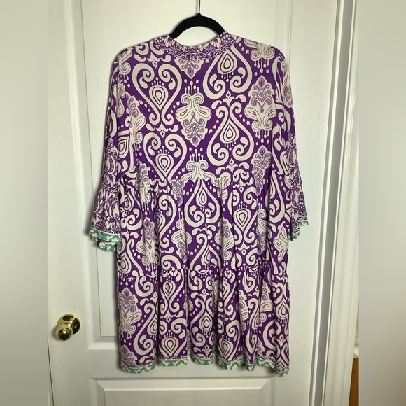 NWT Babydoll boho flowy mini dress made in Italy - Picture 2 of 11